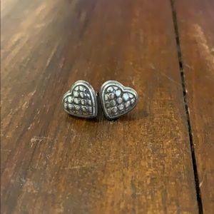 Brighton Silver Heart Stud Earrings